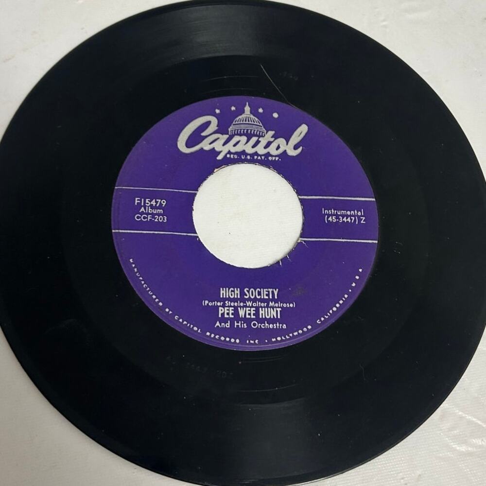 Pee Wee Hunt & His Orchestra Twelfth Street Rag & High Society 7 inch vinyl